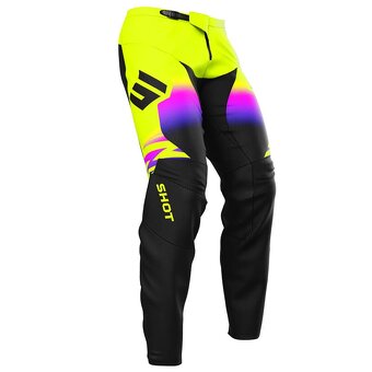 SHOT atv sx mx set dres nohavice fialovo žltý fluo - 4