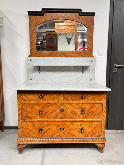 Secesná komoda s mramorom + stolíky - 4