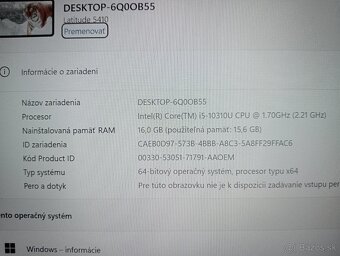 predám Dell Latitude 5410 , ssd ,16gb ram . Intel core i5 - 4