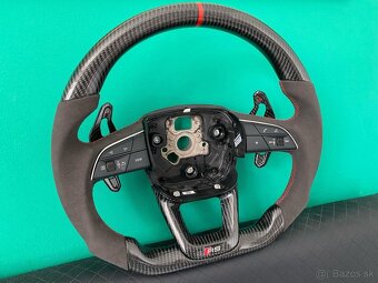 AUDI VOLANT KARBON - ALKANTARA - CERVENE ŠITIE - 4