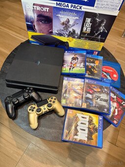 PlayStation 4 Slim + 2 ovládače + 7 hier + krabica - 4