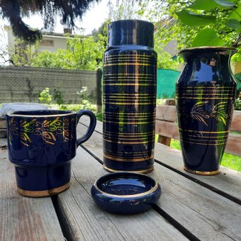 keramické vázy, keramicky popolník, tanierik a hrnček - 4