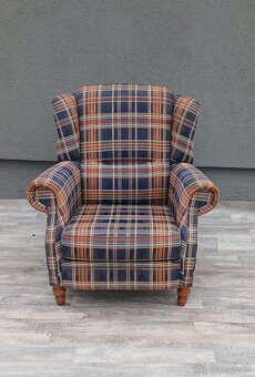 Kreslo “ UŠIAK “ kárované. - 4