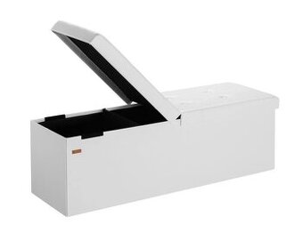 Úložná lavica s vekom 76-115 x 38 x38 cm - čierna biela sivá - 4
