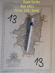 Slovenské župy 200 ročné mapy celá zbierka na predaj - 4