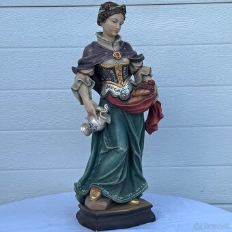 Krásná socha sv.Alžběta malovaná dřevěná - 4