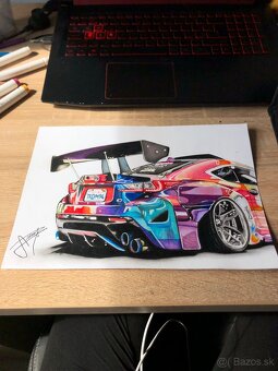 Kresba auta Lexus RC F a Honda Civic Type R - 4