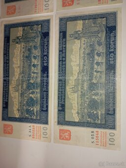 BANKOVKY 100 K, 1940, RŮZNÉ SÉRIE, VŠE NEPERFOROVANÉ - 4