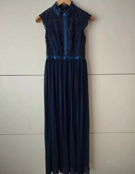 Kráľovské modré spoločenské šaty - 4