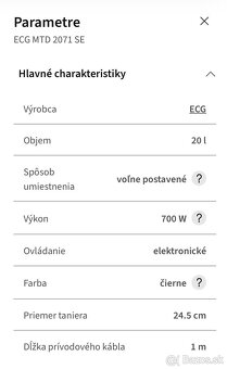 Mikrovlnka ECG MTD 2071 SE - 4
