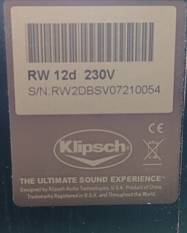 Predám nefunkčný subwoofer Klipsch - 4
