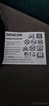 Predám vyhrievanu deku SENCOR SUB 2001B - 4