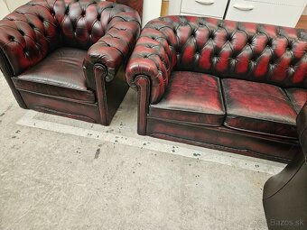 CHESTERFIELD ŠTÝL 3+1+1+UŠÁK KRESLO,ZNÍŽENÁ CENA - 4