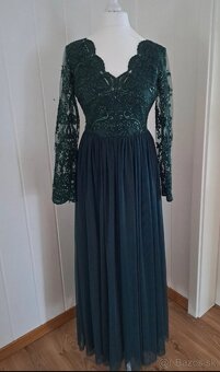 Zelené spoločenské šaty 36/S - 4