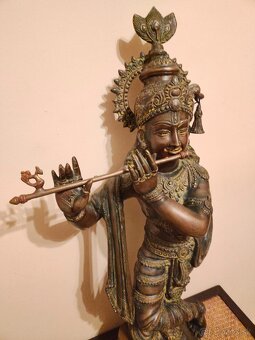 Veľká Socha pána Krišnu zeleno hnedá - 4