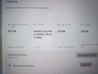 Dell Latitude 5410 , Intel core i5 , ssd , WIN10 , 8gb ram - 4