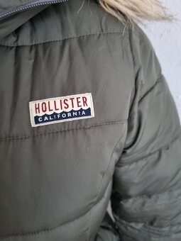 olivová zimná bunda Hollister S - 4