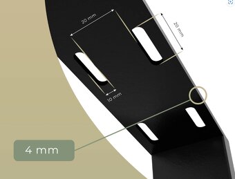 Stolové kovové podnože čierne 2 ks, 30/44×41 cm - 4