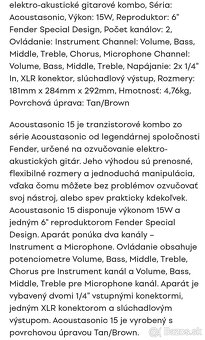 Nové kombo Fender 15W+mikrofón na elektroakustickú gitaru - 4