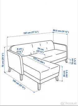IKEA LINANÄS 3-pohovka, s ležadlom/Vissle béžová Pekná bez p - 4