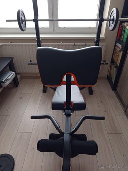 Bench lavička DUVLANDeluxe+Vzpieračská tyč+Liatinové závažia - 4