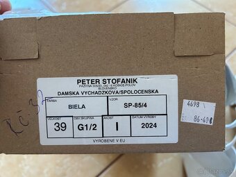 Biele kožené lodičky - 4