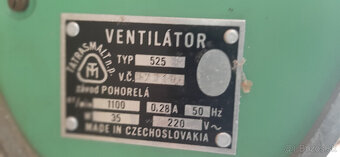 Predám VINTAGE, kovový smaltovaný ventilátor - 4