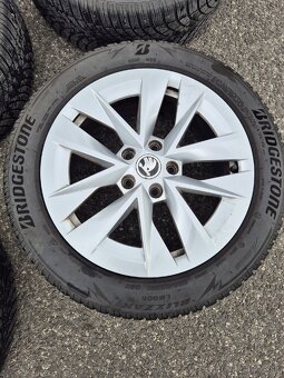 SKODA ELEKTRONY 5x112 R17 + BRIDGESTONE ZIMNE PNEUMATIKY - 4