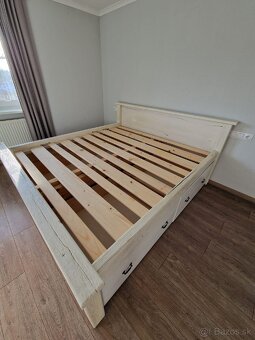 Manželská posteľ z masívu + matrac - 4