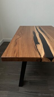 Konferenčný stolík z dubového dreva, 110cm - 4