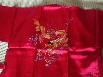 Saténový dámsky župan - kimono. - 4