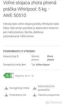 Predám fukčnú práčku Whirlpool - 4