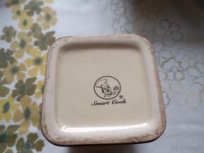 keramická maľovaná nádoba s vekom do kuchyne - 4