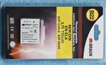 Batéria NIKON EN-EL8 - nová neotvorená. - 4