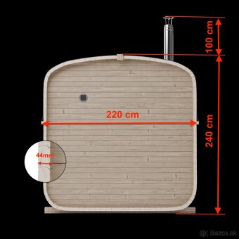 ZÁHRADNÁ SUDOVÁ SAUNA QUADRO 240 сm 2QL - 4