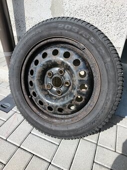 Pneu 205/55 r16 + plechove disky 5x112 - 4