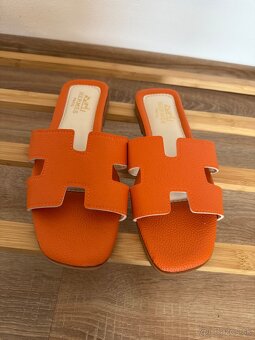Damske slapky Hermes oranzove - 4