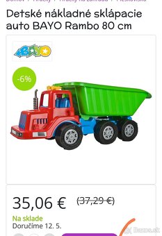 Nákladné sklápacie auto do piesku 80cm BAY O RAMBo - 4