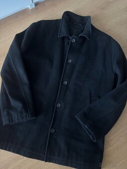 Pánsky vlnený kabát - čierny - 4