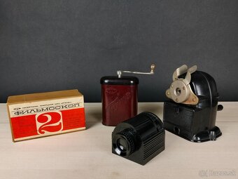 Bakelitové strúhadlo, mlynček, zošívačka, monoskop - 4