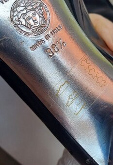 Versace originál čierne vysoké poltopánky z pravej kože 38.5 - 4