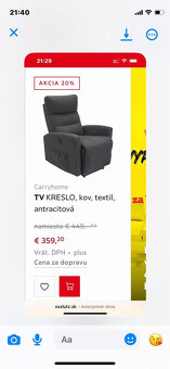 Luxusné TV kreslo s elektrickým polohovaním - 4