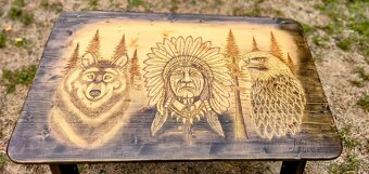 Stoly-indian, vlk, jeleň, leopardy - 4