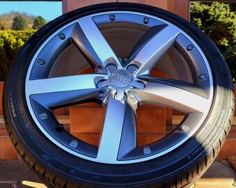 alu R17 5x100 orig. Audi A1 + letné pneu 215/40 - 4