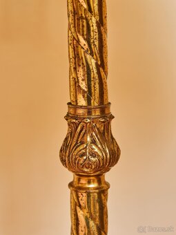 Starožitná stojacia lampa s látkovým tienidlom - 4