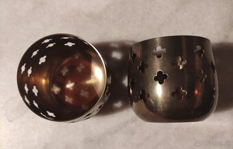 Soľná lampa a kovový svietnik na čajovú sviečku - 4