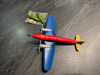 Stará drevená hračka, lietadlo - 4