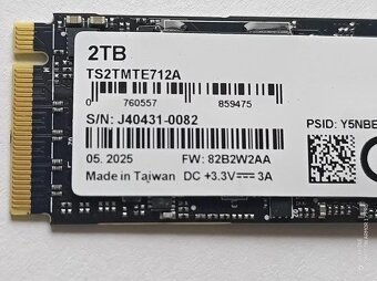 2TB / 1TB / 512GB Transcend MTE712A Industrial - 4 000TBW - 4