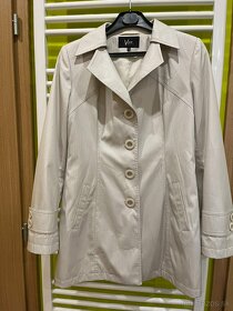 Koženkový krémový dámsky kabát - 4