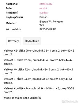 Modré dámske šaty veľkosť XL - 4